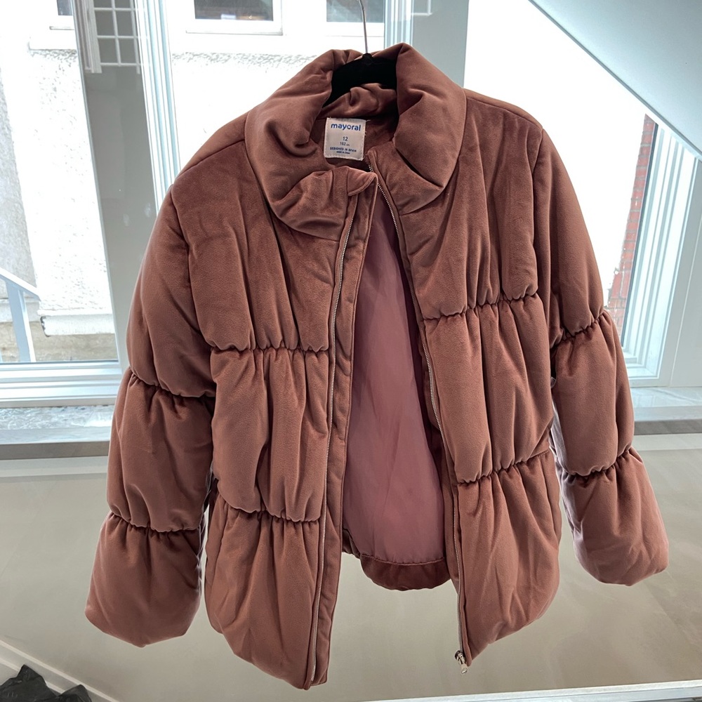 mayoral mauve velvet girls jacket size 12